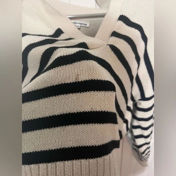 Reformation Francesco Polo Sweater Long Sleeve Stripes Cotton Extra Small - Picture 4 of 5